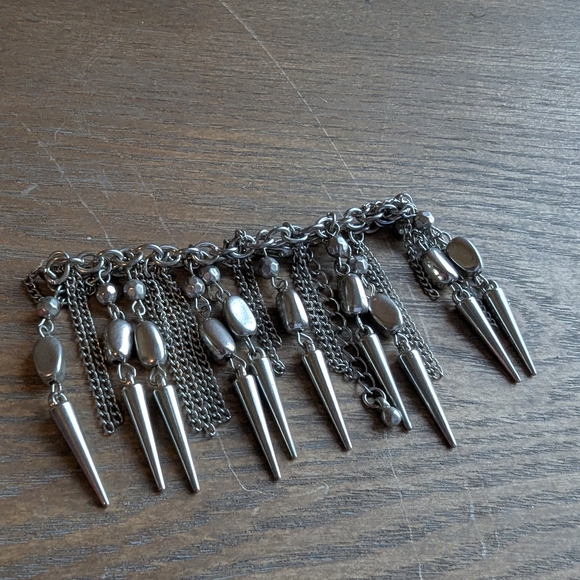 Unique Silver Toned Dangle Bracelet - Picture 2 of 2